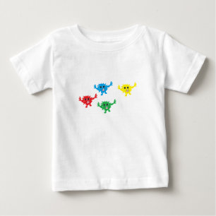 Camiseta Monstros felpudos coloridos