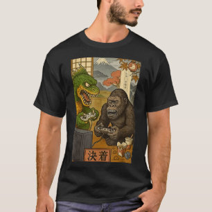 Camiseta Monstros kaiju pé grande jogam jogos japonês retrô