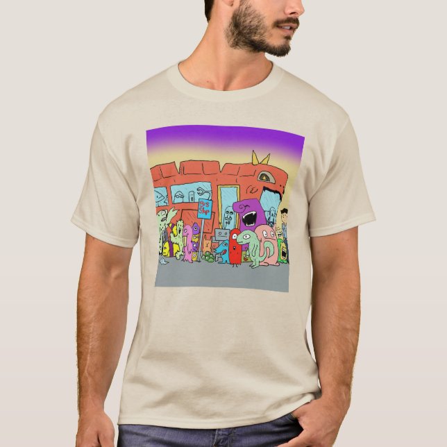 Camiseta Monstros na Parada de Ônibus (Frente)