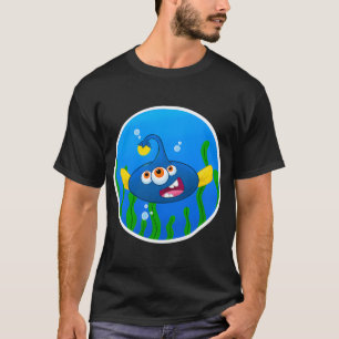 Camiseta Monstros Pequenos - Cara de Peixe Azul