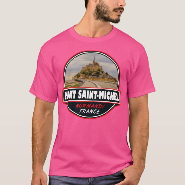 Camiseta Mont Santo-Michel França Viagem de Art Emblem (Frente)