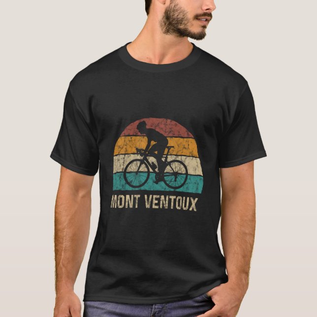 Camiseta Mont Ventoux Escala de bicicleta TShirt Retro Cycl (Frente)