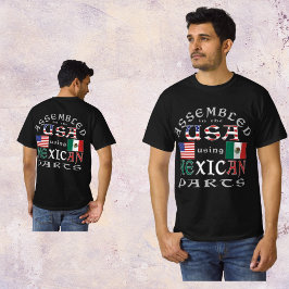 Camiseta Montado nos EUA usando o Mexicano Peças Personaliz