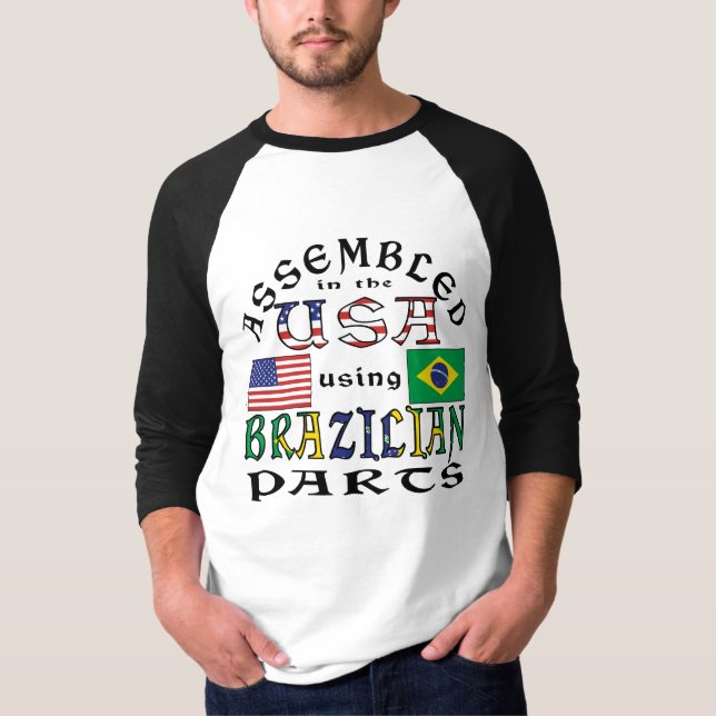 Camiseta Montado nos EUA usando peças brasileiras (Frente)