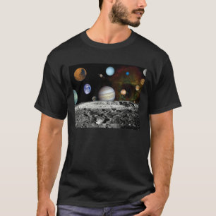 Camiseta Montagem de Imagens do Sistema Solar da Voyager Fo