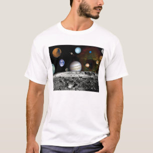 Camiseta Montagem de Imagens do Sistema Solar pela Voyager