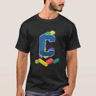 Camiseta Montagem de Sobrenome alfabético do Construtor mes