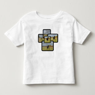 Camiseta Montagem de Vaca Negra Fuja,