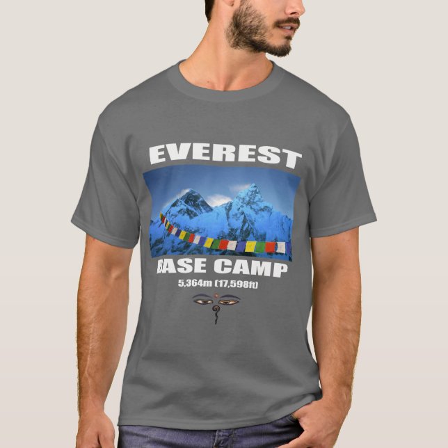 Camiseta Montagem do acampamento básico Everest (Frente)