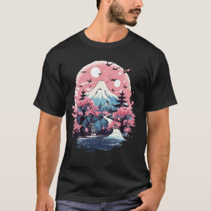 Camiseta Montagem do Flor de Cereja Ukiyo-e Geisha Art