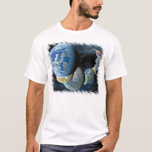 Camiseta Montagem do Planeta de Alienígena em Novos Mundos