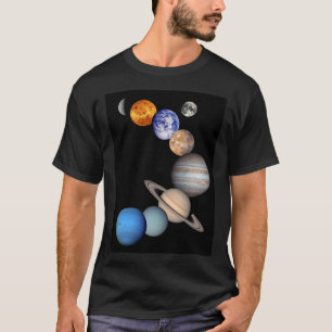Camiseta Montagem do Sistema Solar Fotos de Planetas JPL