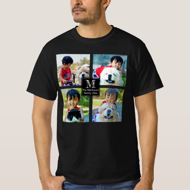 Camiseta Montagem Personalizada De Fotografias Com Texto Mo (Frente)