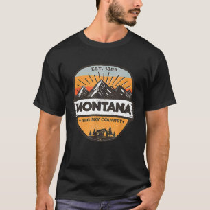 Camiseta Montana Big Sky Country Vintage Retro Mountain Cam