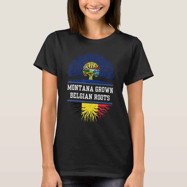 Camiseta Montana Cresceu Com Raízes Belgas Na Bélgica (Frente)