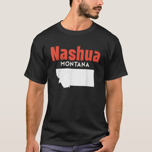 Camiseta Montana EUA Estado América Viagem Montanan Nashua (Frente)