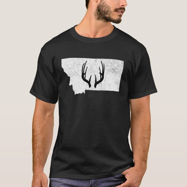 Camiseta Montana MT Deer Hunting Shed Antlers (Frente)