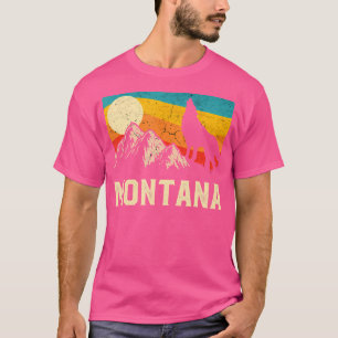 Camiseta Montana Nature Wilf Wolf Retro Sunset Hiking