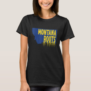 Camiseta Montana Roots On Montana State Map Silhouette