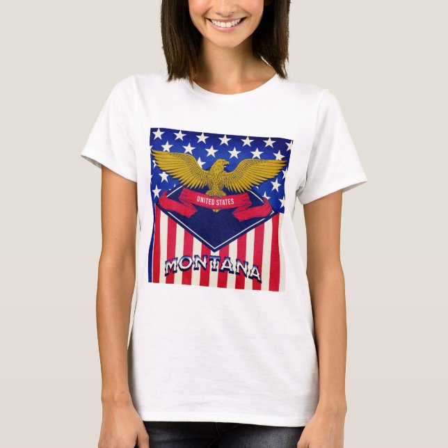Camiseta Montana USA Flag (Frente)
