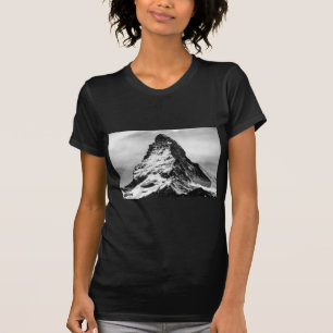 Camiseta Montanha alpina icónica Matterhorn preto e branco