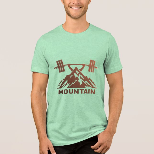 Camiseta Montanha Barbell Adventure - Malhação ao ar livre (Frente)