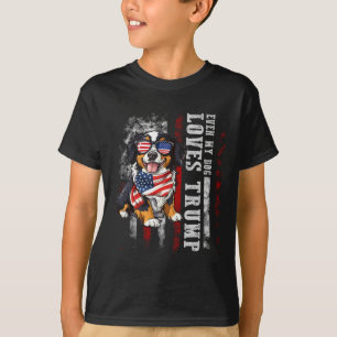 Camiseta Montanha Bernesa Mesmo Meu Cachorro Ama Trump Engr