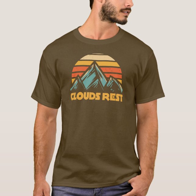Camiseta Montanha Clouds Rest Yosemite Retro Turquesa (Frente)