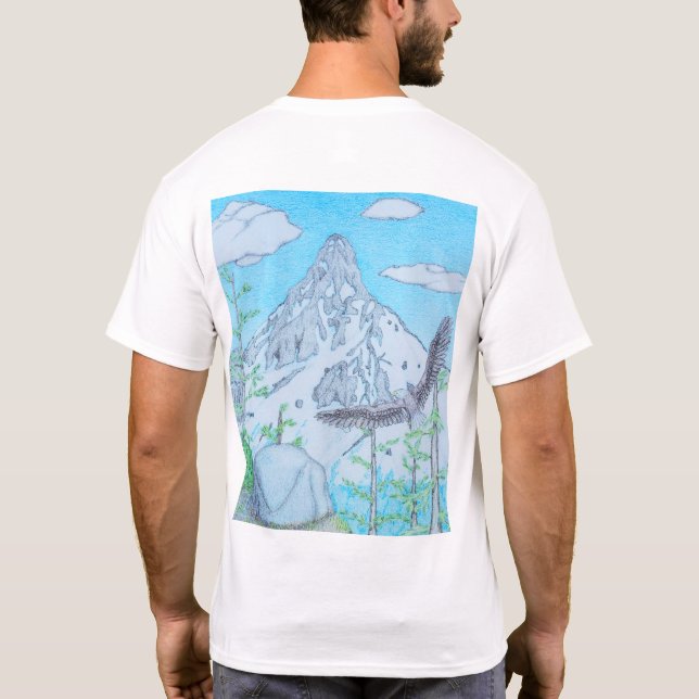 Camiseta Montanha Cobiçada de Neve & Águia (Verso)