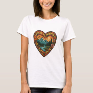 Camiseta Montanha Coração GRL PWR Feminista Selvag