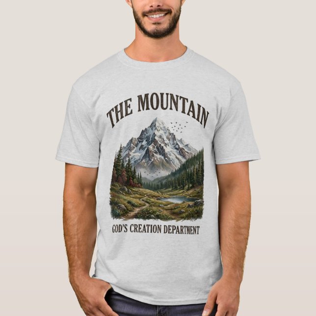 Camiseta Montanha da Criação de Deus Cristã (Frente)