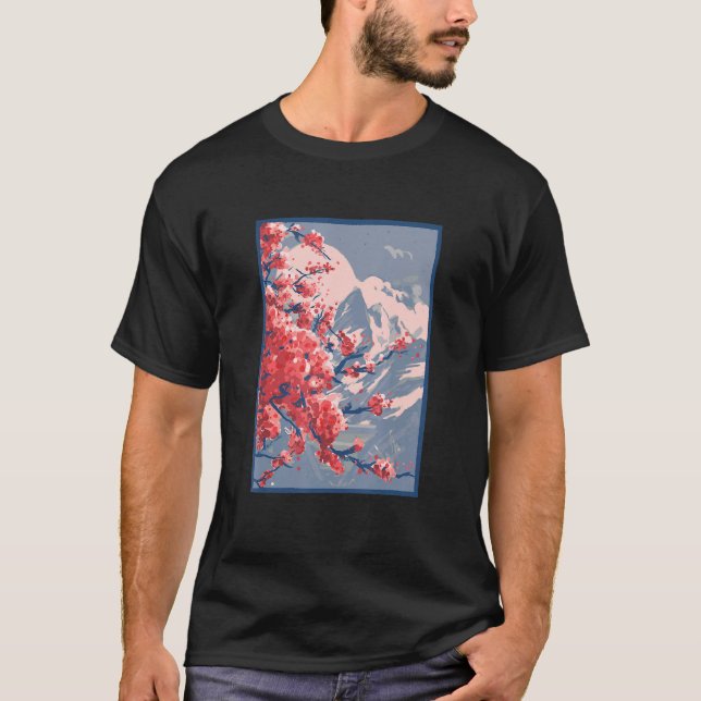 Camiseta Montanha das Flores de Cerejeira Sakura (Frente)