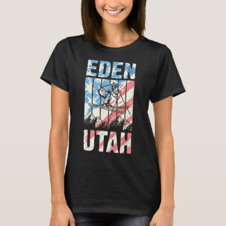 Camiseta Montanha de Esqui no Estilo Retro Eden Utah Viagem