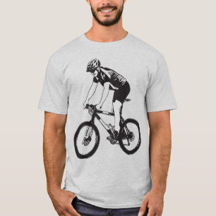 Camiseta Montanha de MTB que Biking a silhueta de solo,