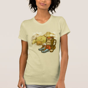 Camiseta Montanha Diversão Subindo Ao Exterior Aventura