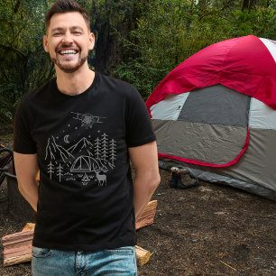 Camiseta Montanha do Avião da Floresta, Pinheiro,Retro,Rúst