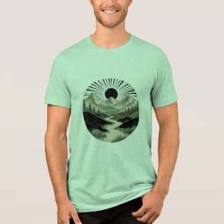 Camiseta Montanha Eco-Minimalista Vintage