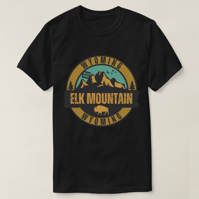 Camiseta Montanha Elk, Wyoming (Frente do Design)