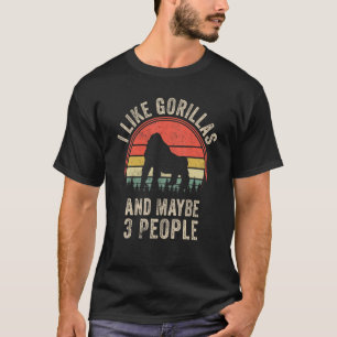Camiseta Montanha Engraçada Gorila Design de Arte Gráfico M
