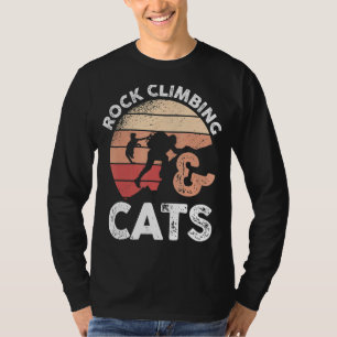 Camiseta Montanha Escalada de Gato Rock Escalado e Gatos