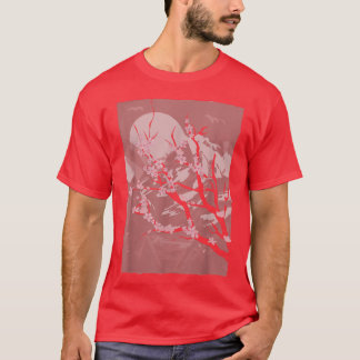 Camiseta Montanha Flor Rosa-Rosa Flor Japão Sakura Cherry B