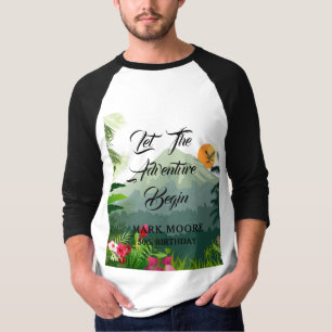 Camiseta Montanha, Floresta e Sunset