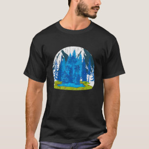 Camiseta Montanha Floresta Florestal Árvores Lago Paisagem