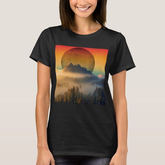 CAMISETA MONTANHA FLORESTA NATURAL DO MONTANTE SUNSET LANDS (Frente)