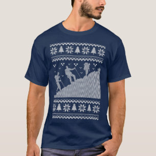 Camiseta Montanha Hiker Feia Natal Paguando Xmas Neve Hik