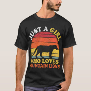 Camiseta Montanha Lion Vintage Apenas Uma Menina Que Ama Mo