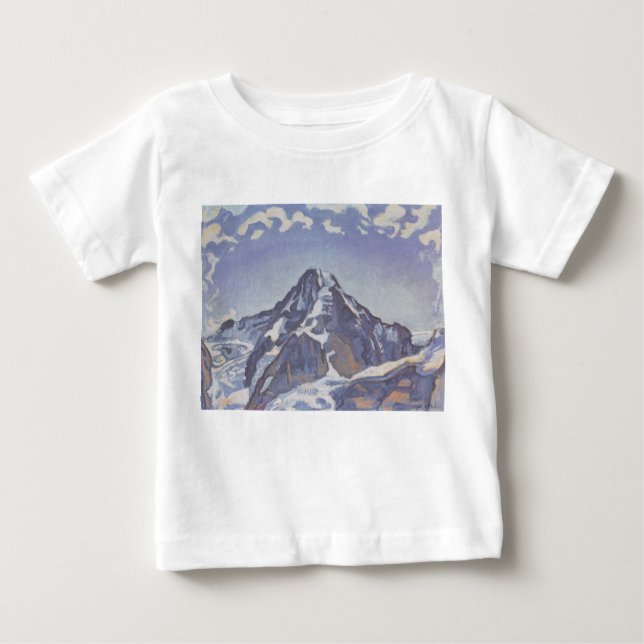Camiseta Montanha Monge Com Nuvens (Ferdinand Hodler) (Frente)