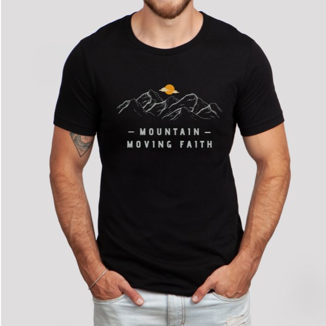 Camiseta Montanha Mover Fé Bíblia Cristã Verse (Criador carregado)