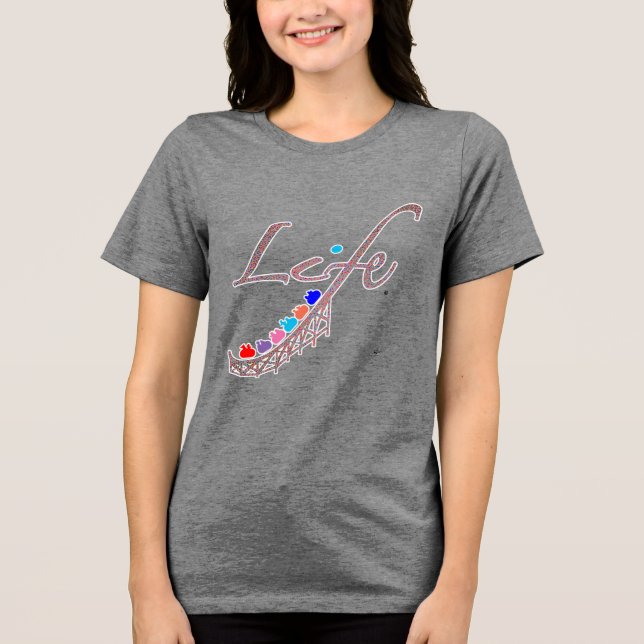 Camiseta Montanha-russa da Vida Colorida (Frente)