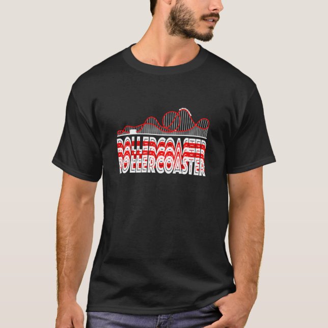 Camiseta Montanha-russa Parque de Diversões Emoção (Frente)